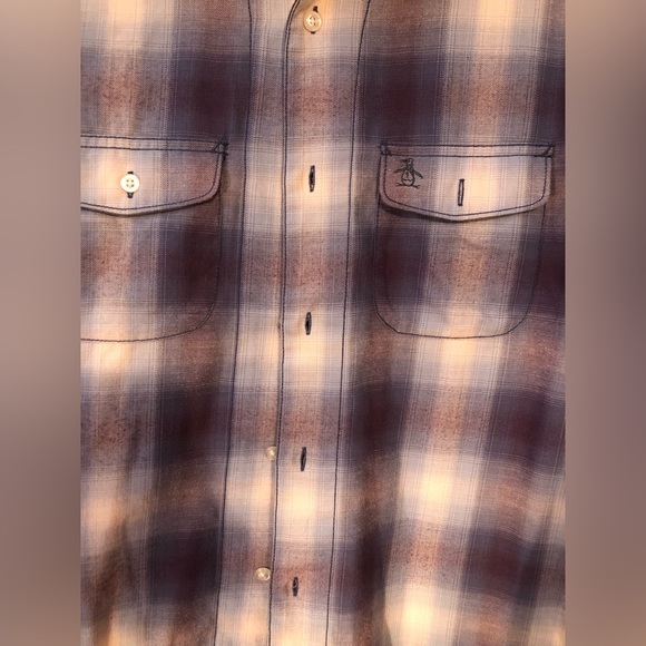 Men’s Powder Blue/Purple Penguin Flannel - Picture 3 of 5